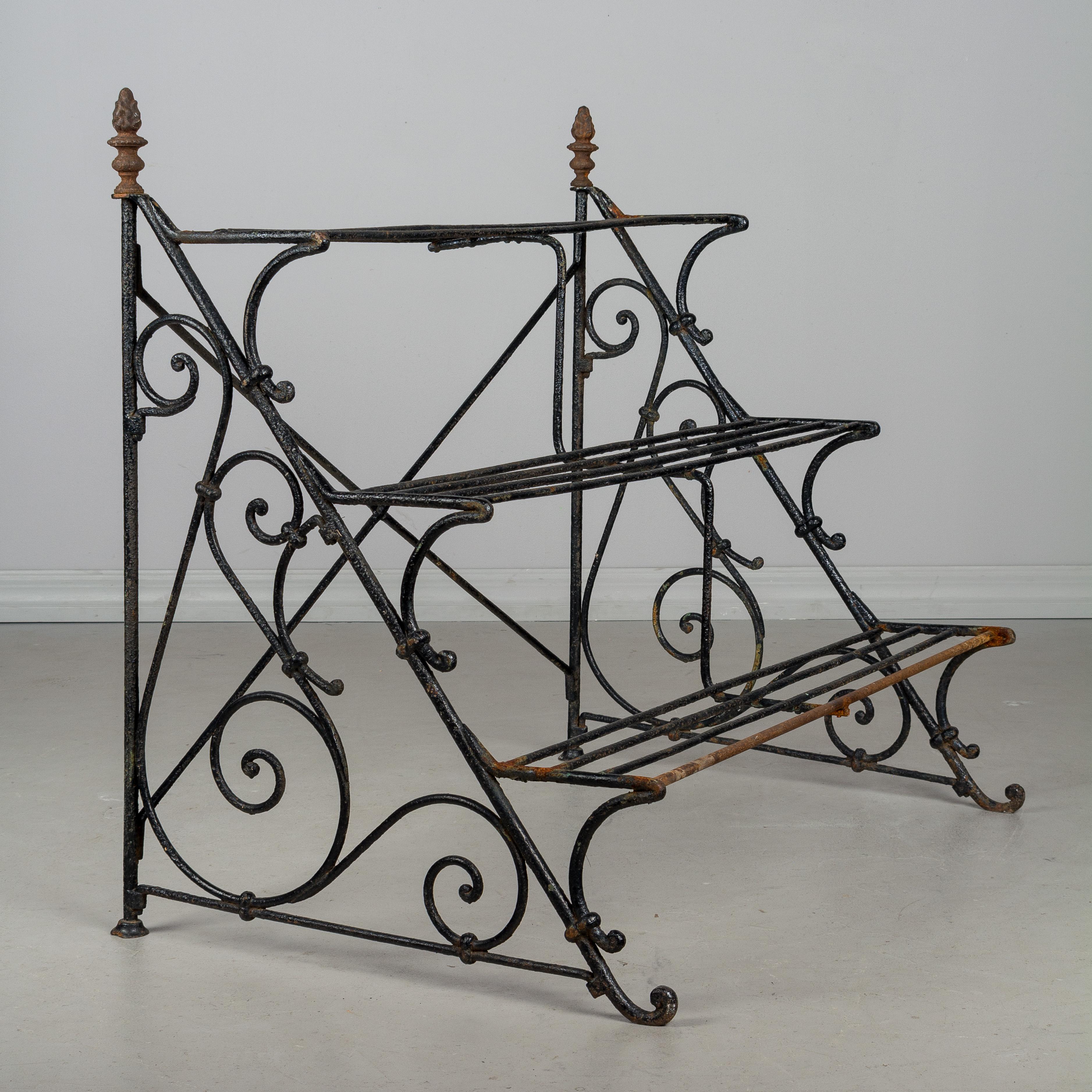 wrought iron garden shelves