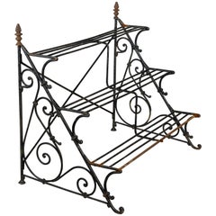 Antique French Wrought Iron Garden Shelf