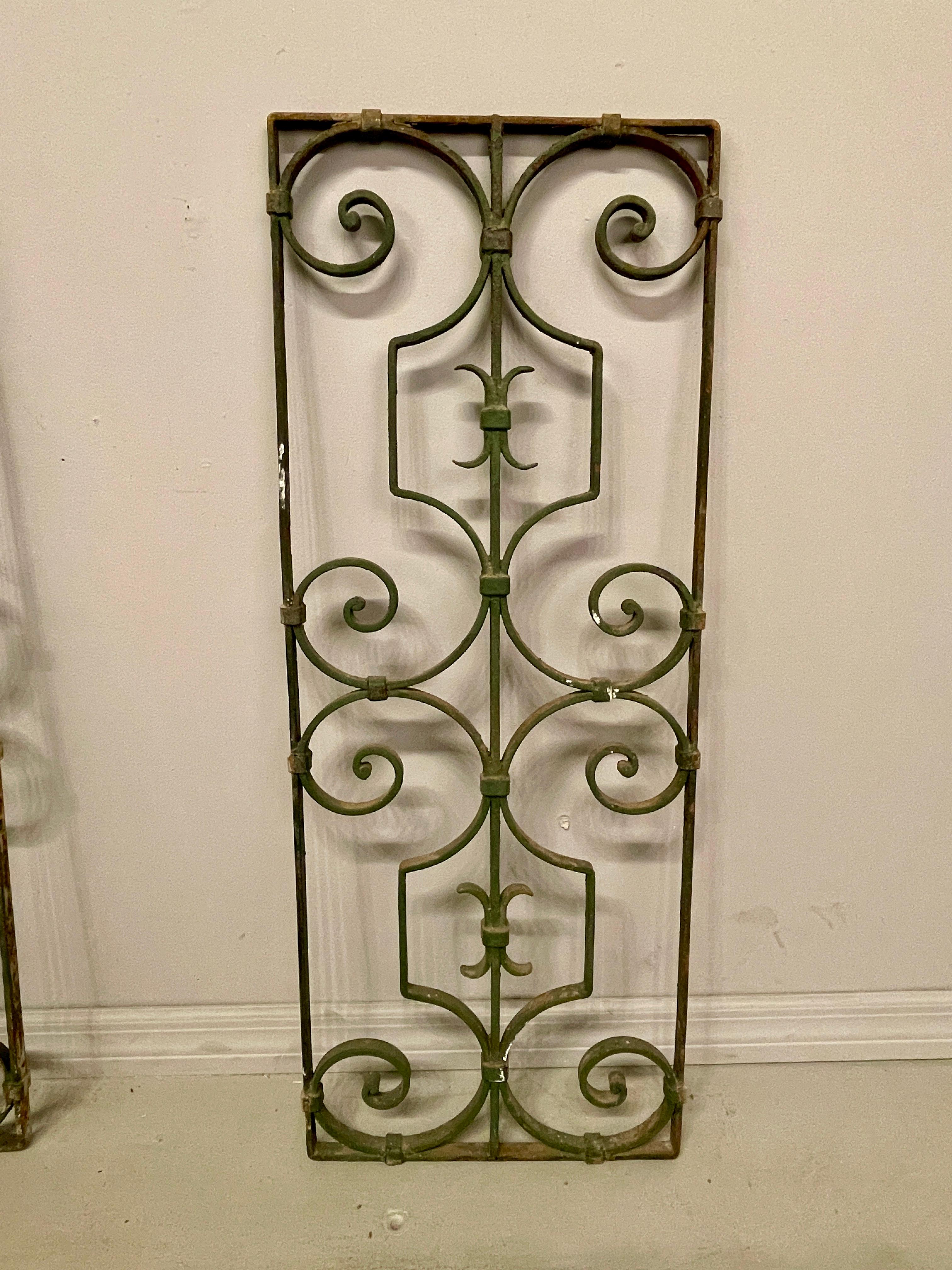 French Wrought Iron Gates, a Pair For Sale 4