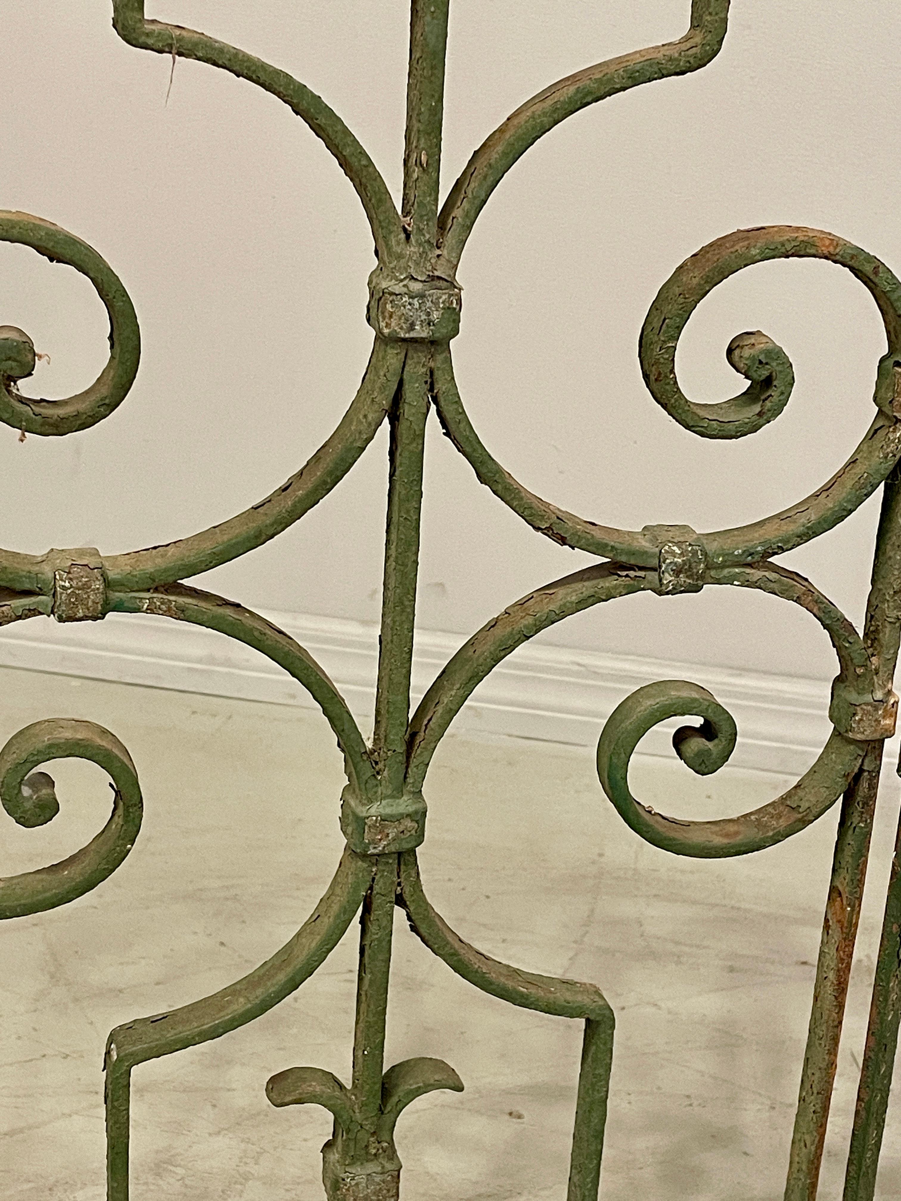 European French Wrought Iron Gates, a Pair For Sale