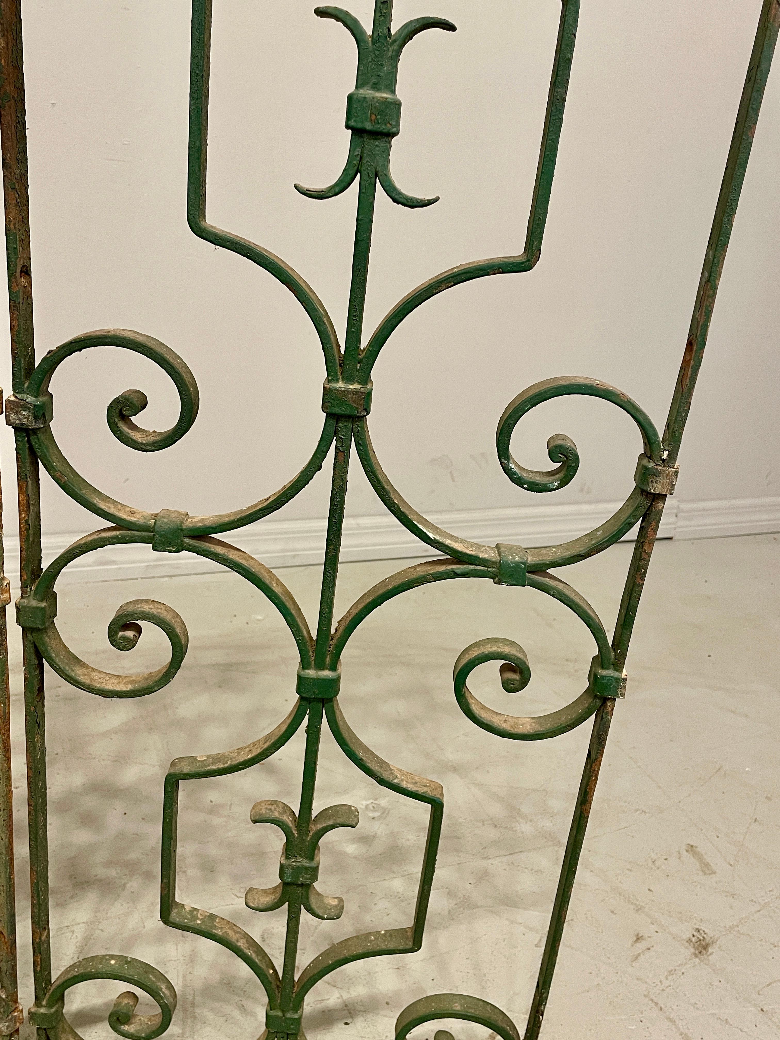 20th Century French Wrought Iron Gates, a Pair For Sale