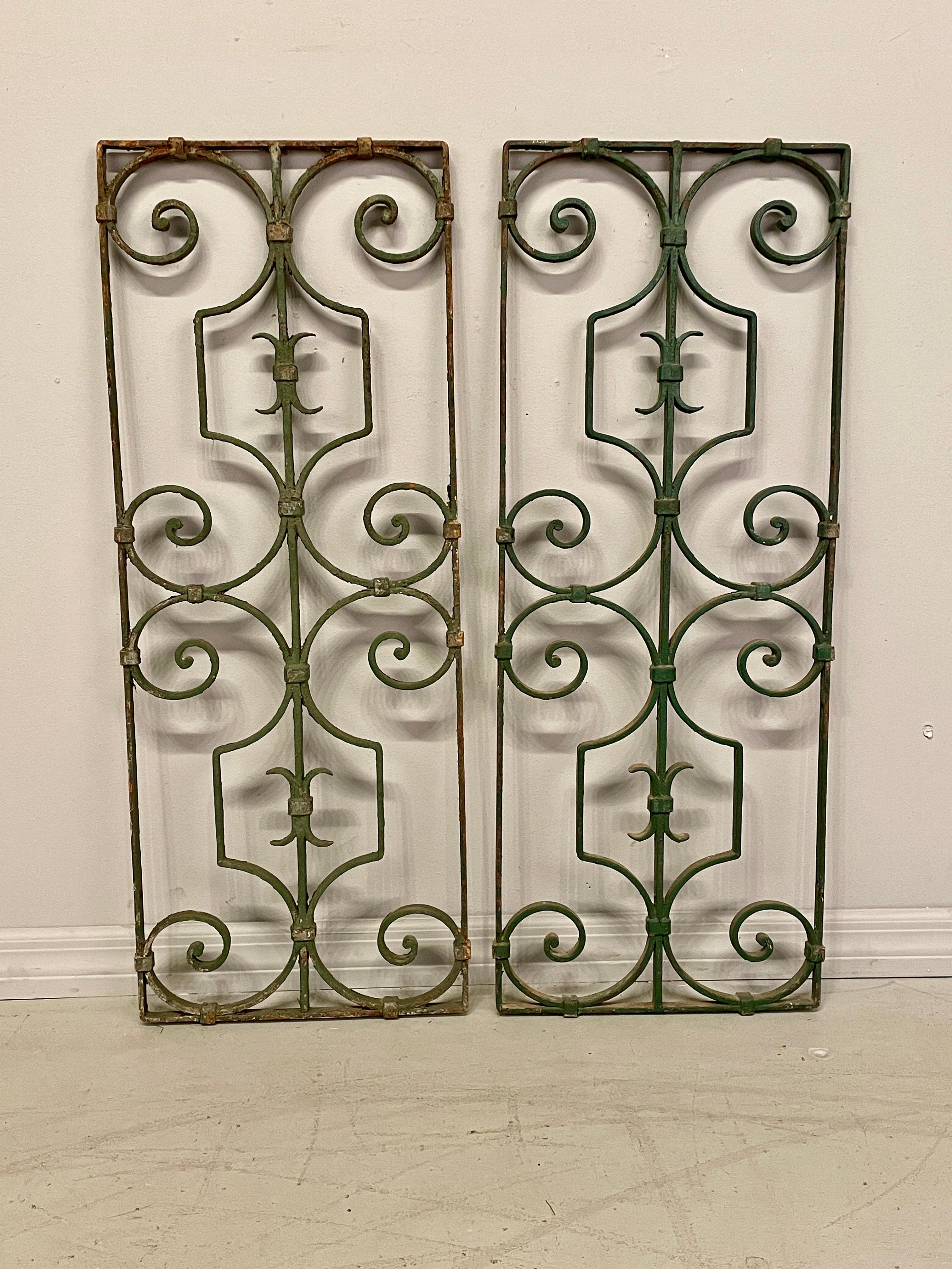 French Wrought Iron Gates, a Pair For Sale 1