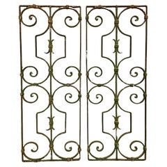 Antique French Wrought Iron Gates, a Pair
