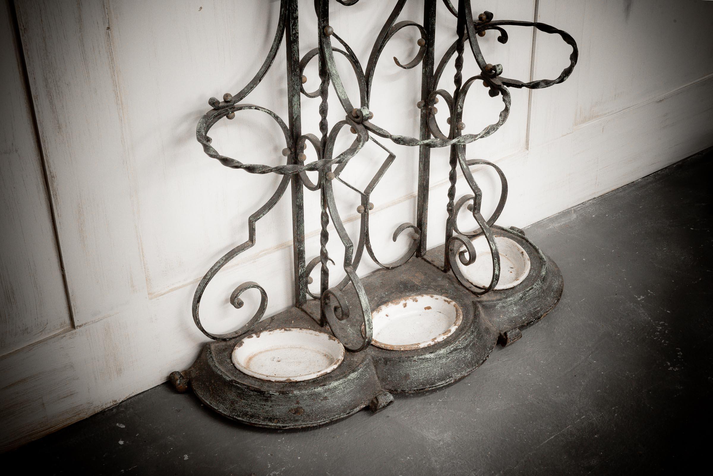 19th Century French Wrought Iron Hall stand For Sale
