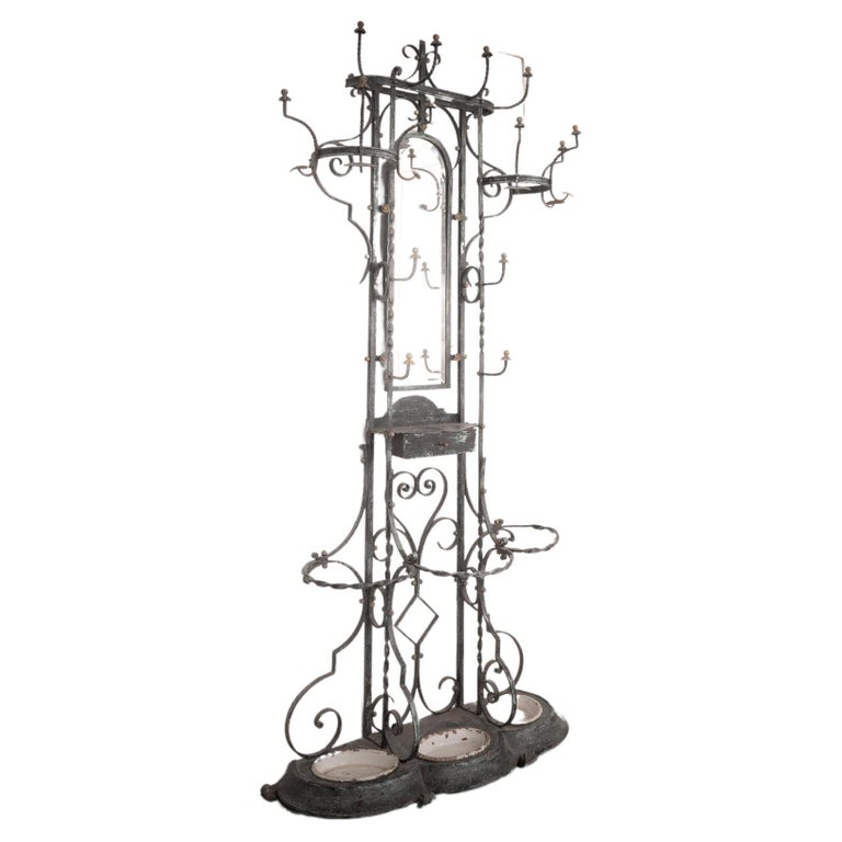 French Wrought Iron Hall stand For Sale at 1stDibs