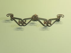 French Wrought Iron Hat and Coat Rack This is a heavy quality piece in iron