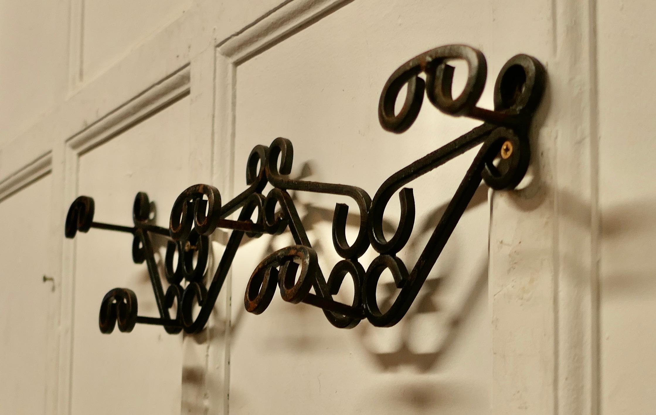 French Wrought Iron Hat and Coat Rack   This is a heavy quality piece in wrought For Sale 1