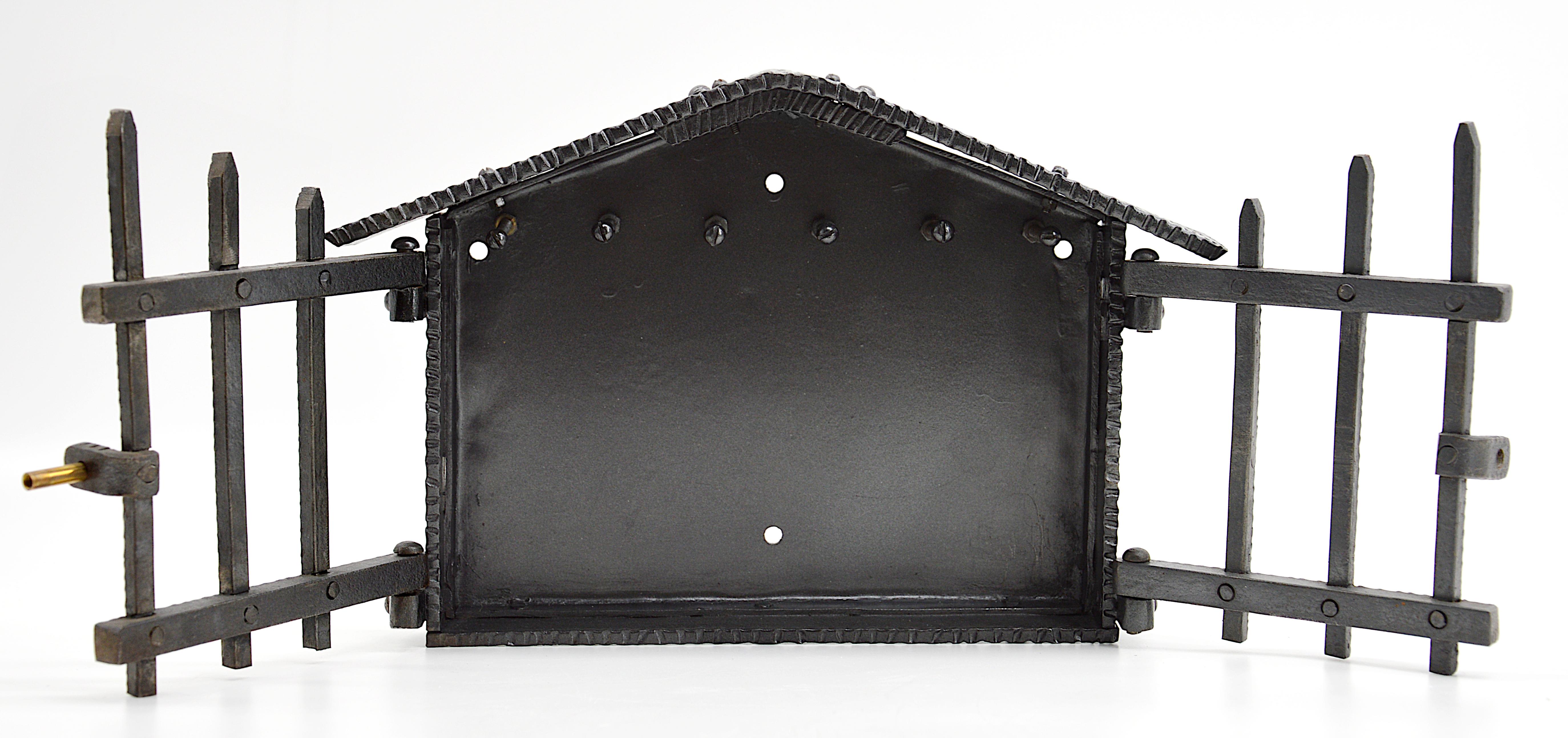 French Provincial French Wrought Iron Key Box, 1950s For Sale