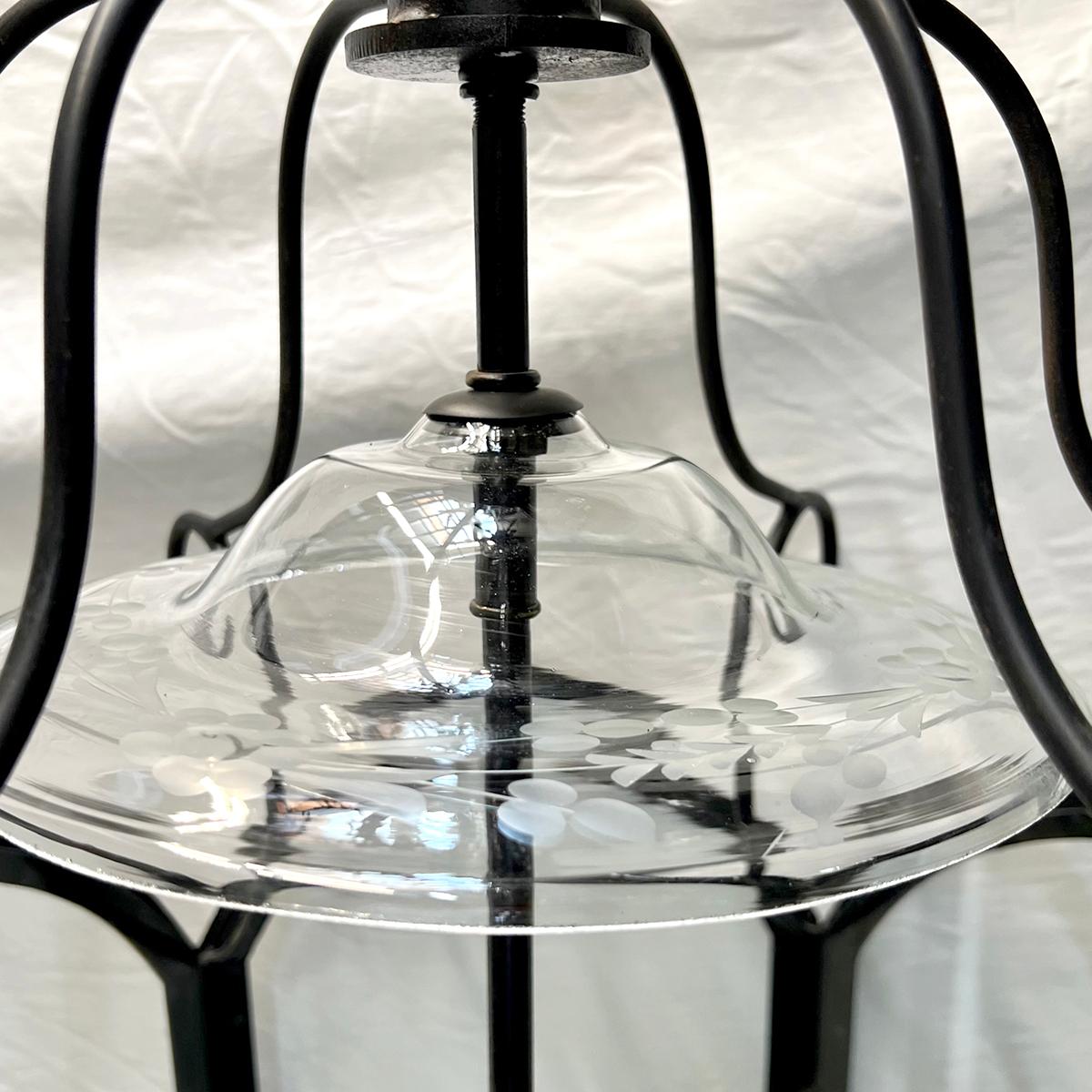 Mid-20th Century French Wrought Iron Lantern For Sale