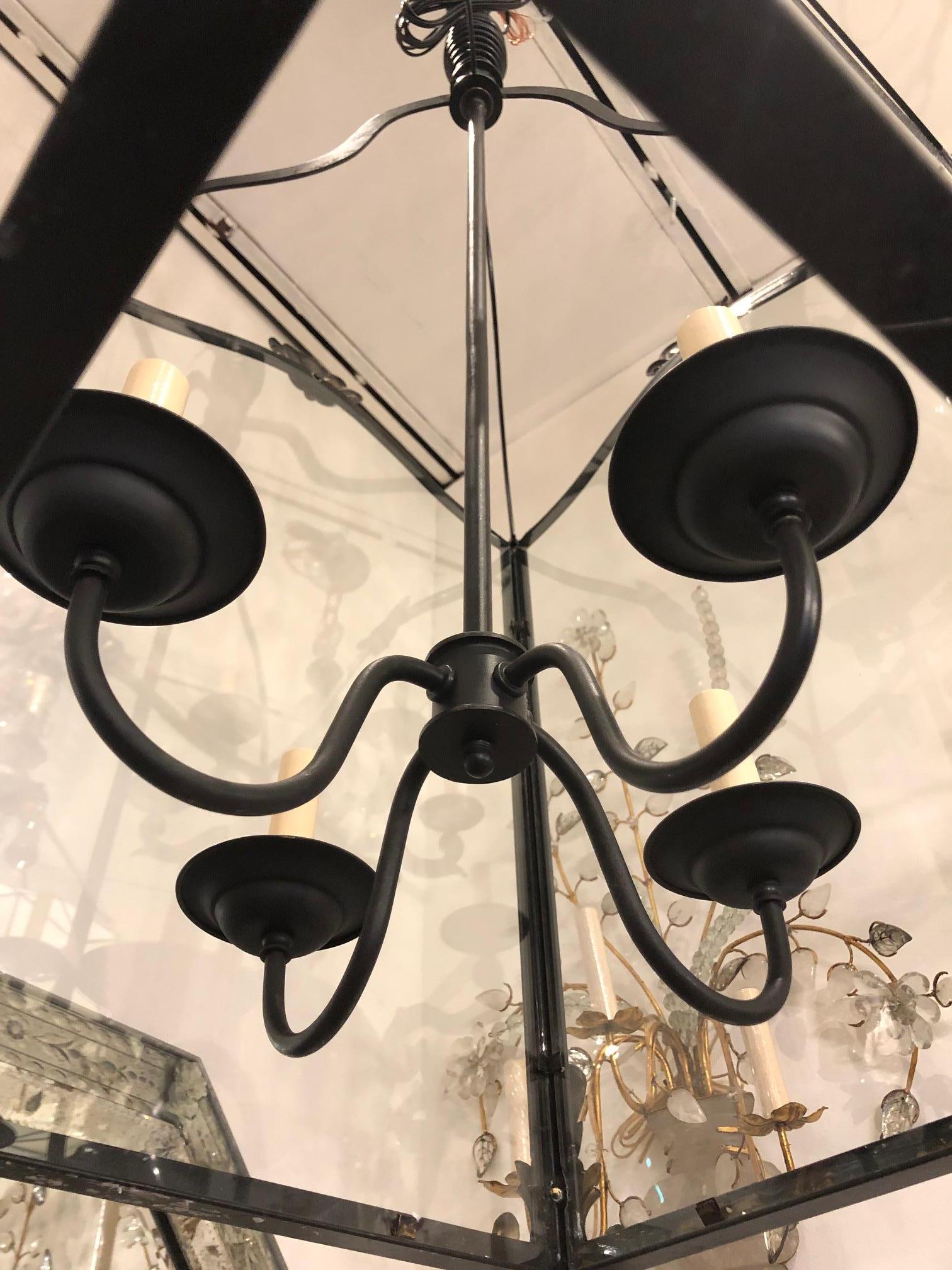 Vintage French Wrought Iron Lantern For Sale 1