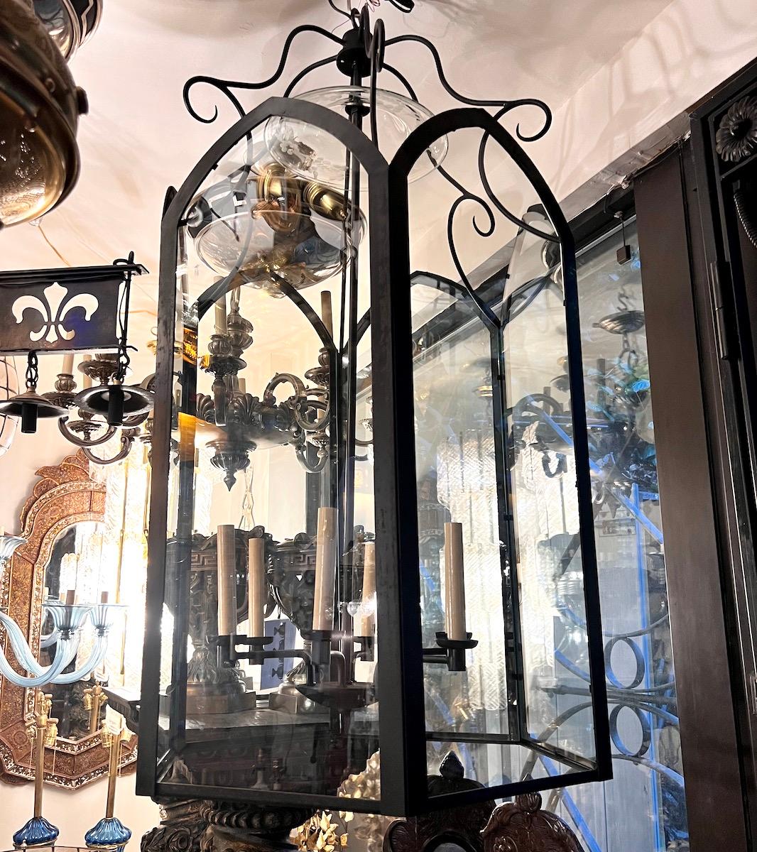 French Wrought Iron Lantern For Sale 3