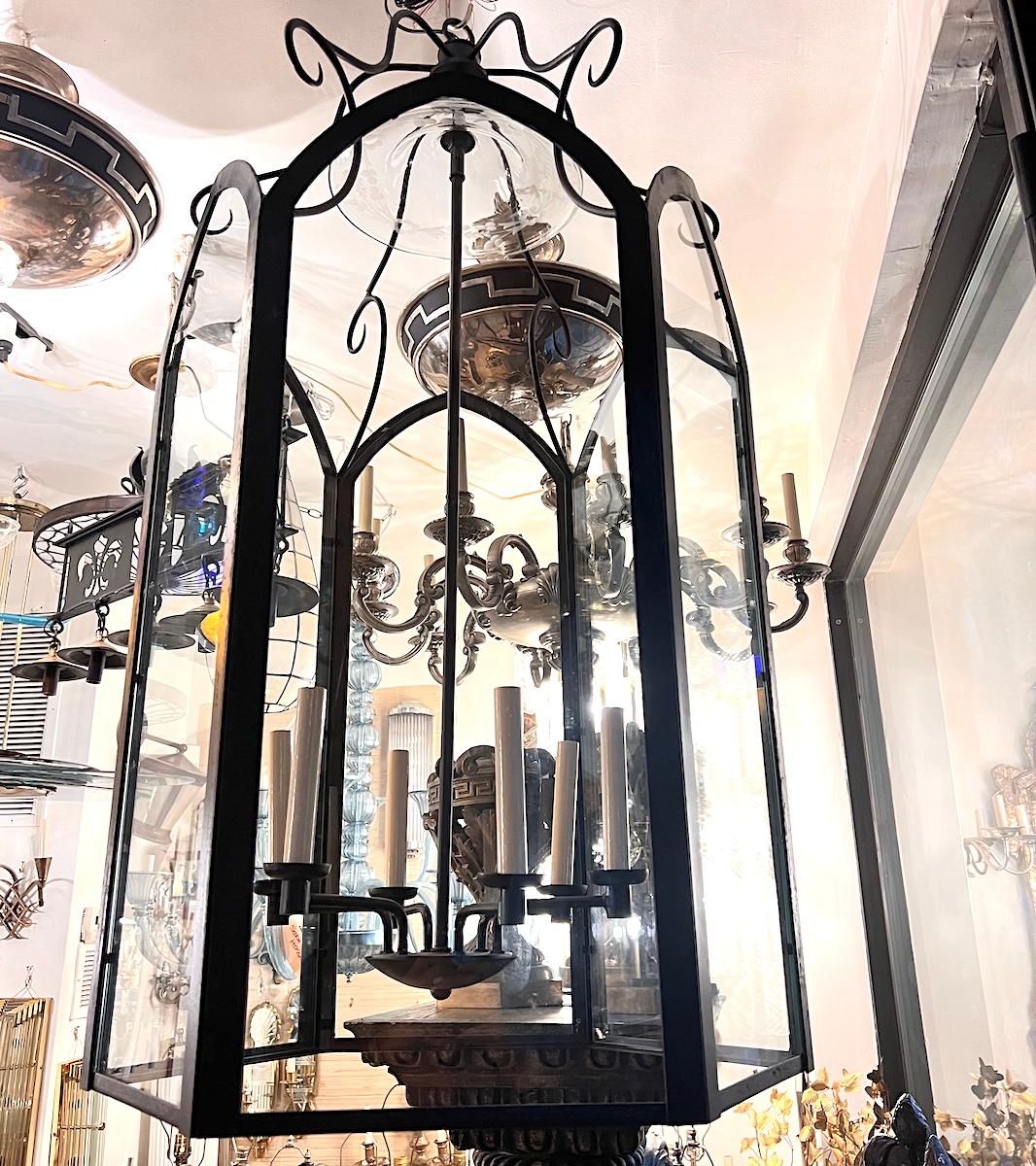 French Wrought Iron Lantern For Sale 4