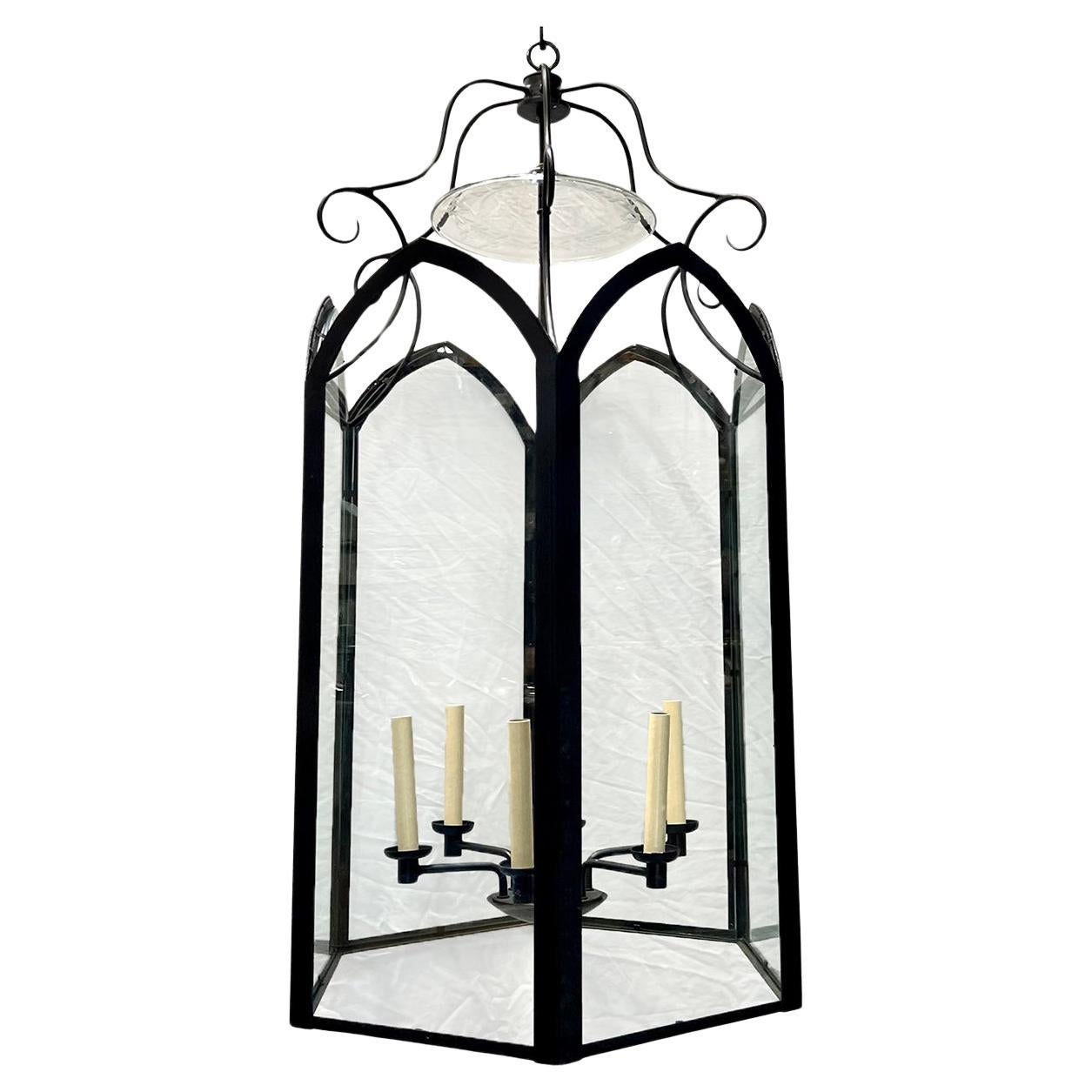 French Wrought Iron Lantern For Sale