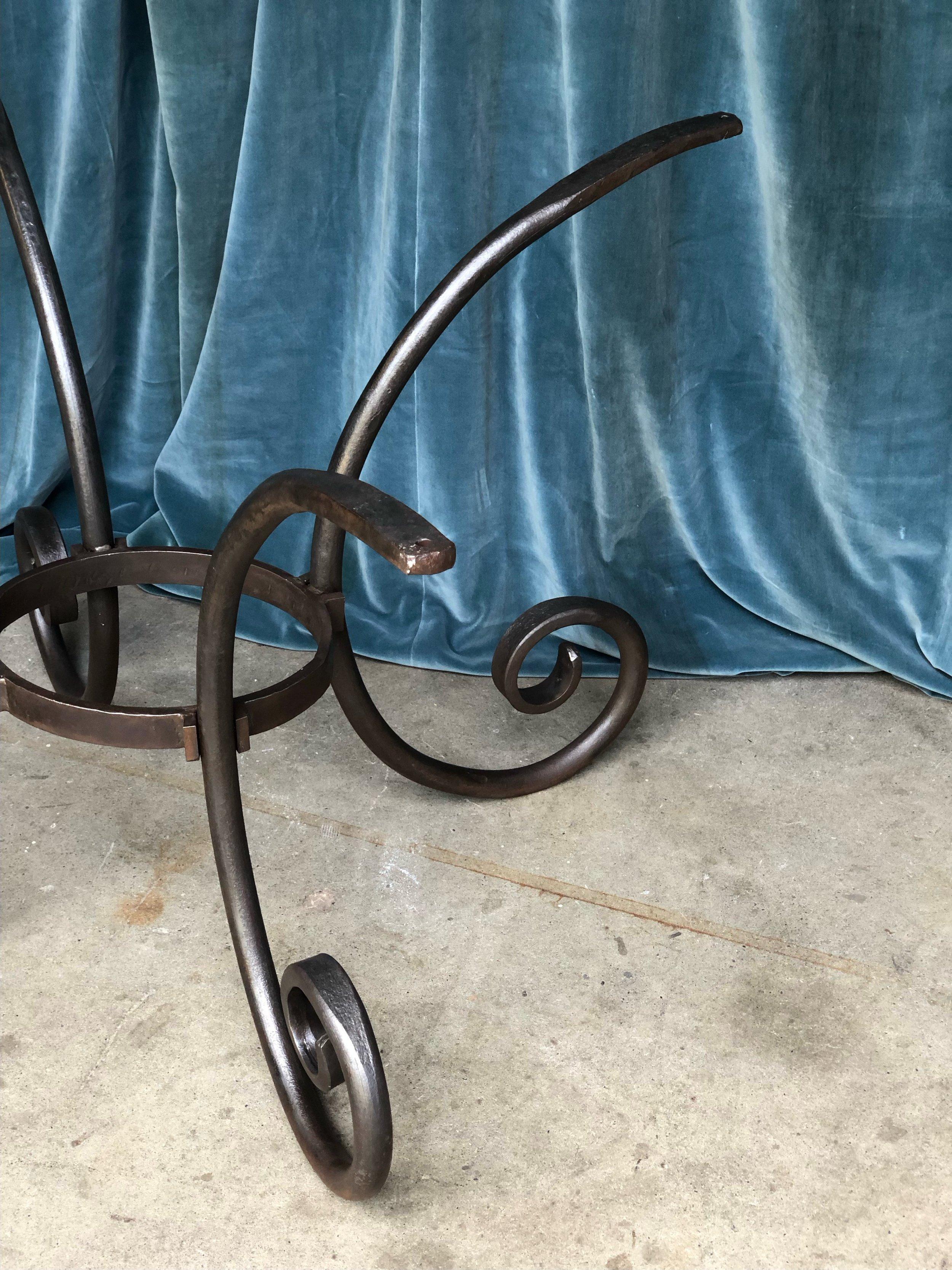 French Wrought Iron Oval Table Base 4