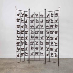 French Wrought Iron Room Divider by Jean Touret for Atelier de Marolles, 1950s
