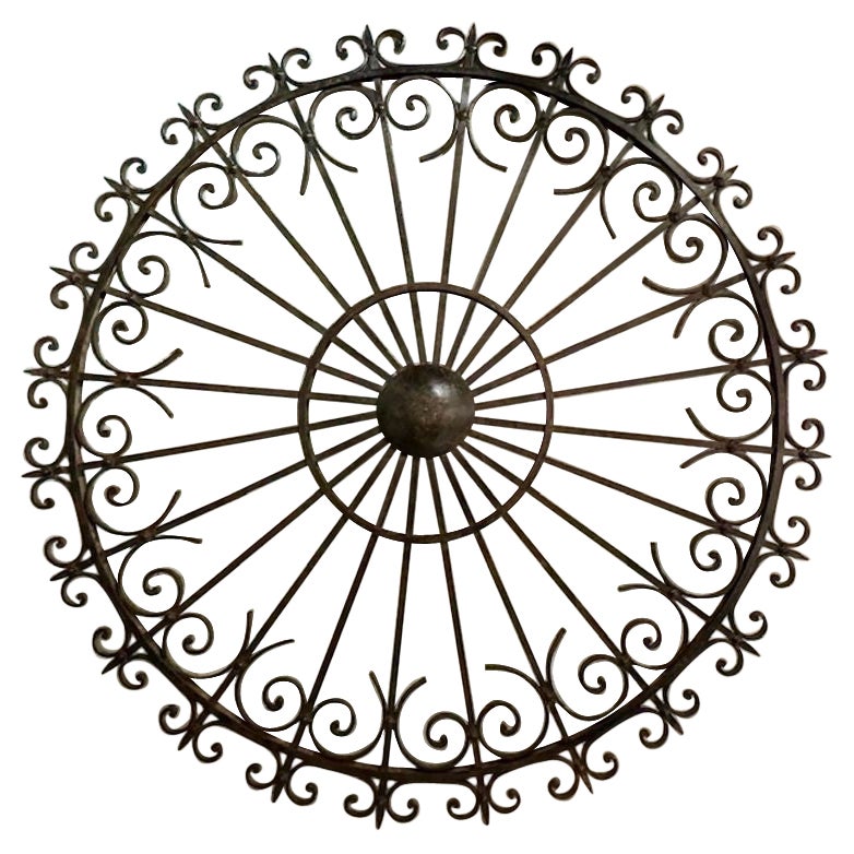French Wrought Iron Sunburst Element For Sale