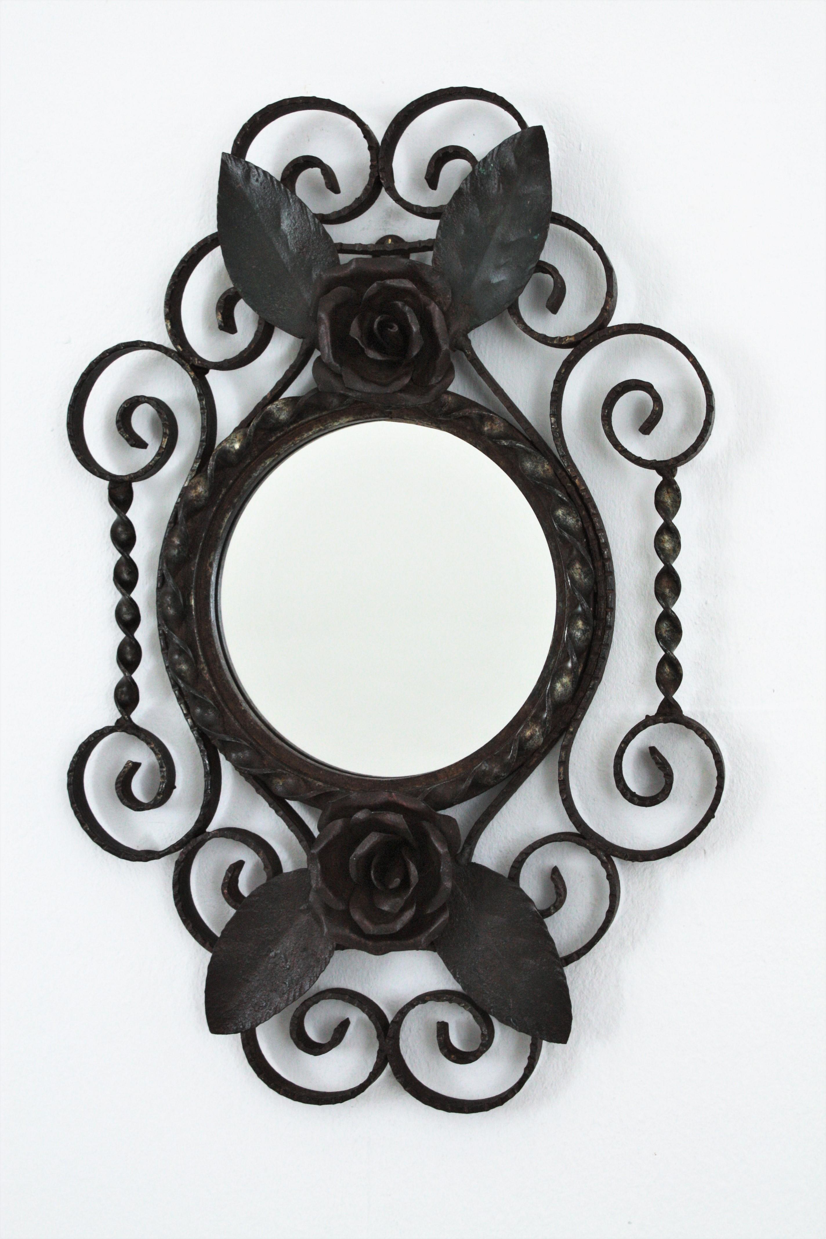iron scroll mirror