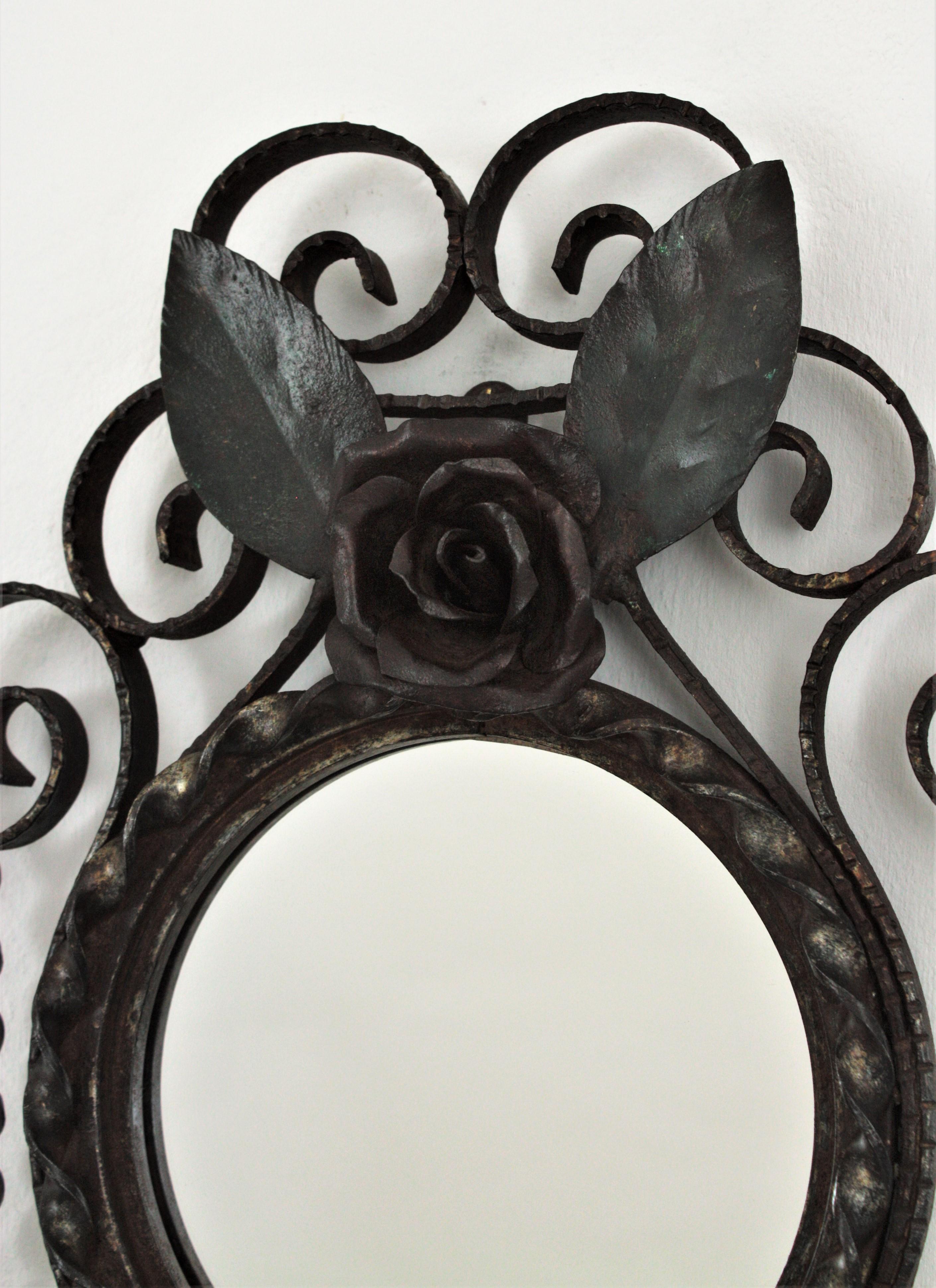 wrought iron framed mirror