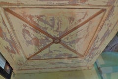 French XIX 1 Door Painted Buffet with Wire Mesh Opening and Three Shelves.