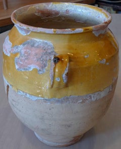 French 19th Century Ceramic Provençal Confit Pot with Two Handles