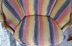 French Louis XVI Gold Painted Loveseat Upholstered with Contemporary Fabric