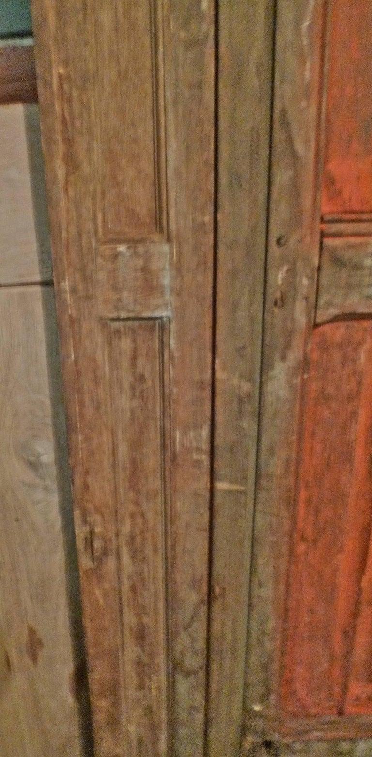 French XIX Louis XVI Hand Painted Carved Decorative Door with Original Paint For Sale 2