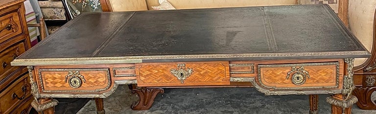 French XIX Louis XVI Kingwood and Tulipwood Bureau Desk with Tooled Morocco  Top at 1stDibs