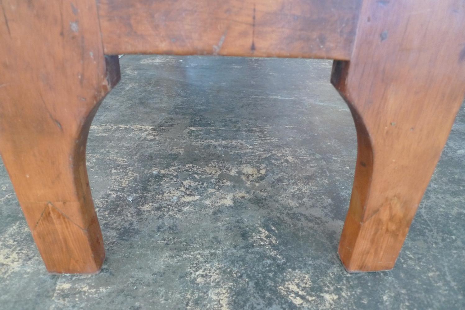 French Stained Pinewood 3-Seat Bench with a Large Storage Compartment 3
