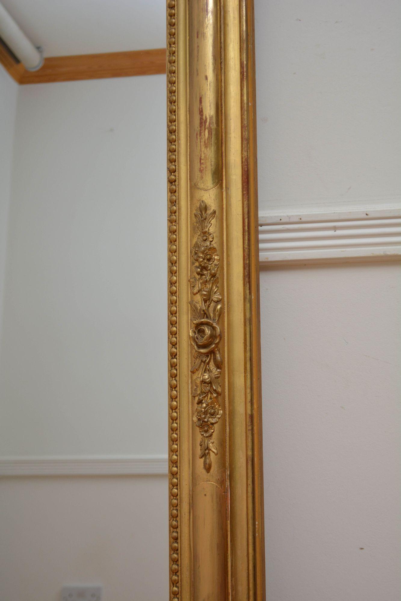 Specchio francese del XIX secolo dorato H155cm in vendita 5