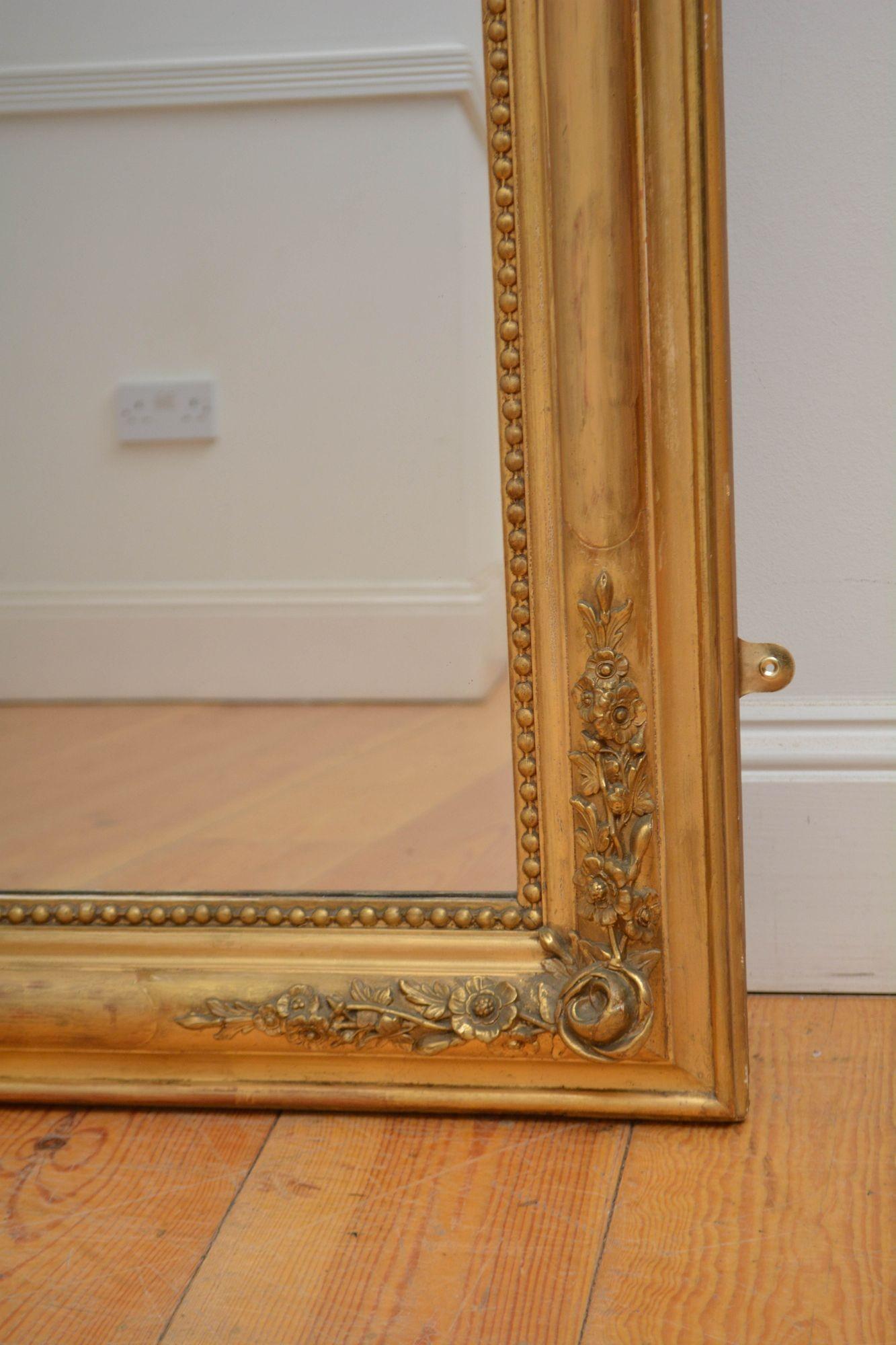 Specchio francese del XIX secolo dorato H155cm in vendita 6