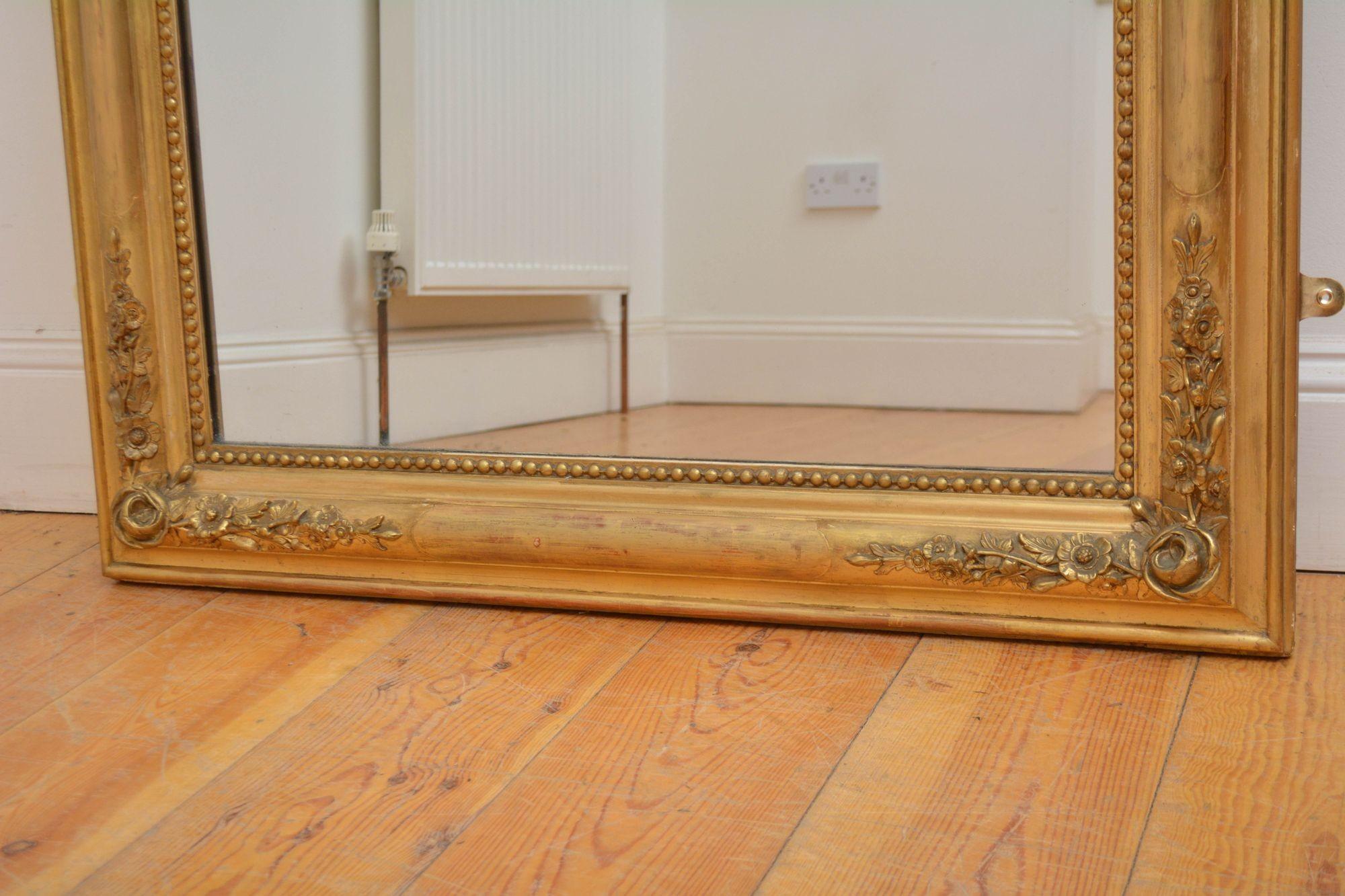 Specchio francese del XIX secolo dorato H155cm in vendita 7