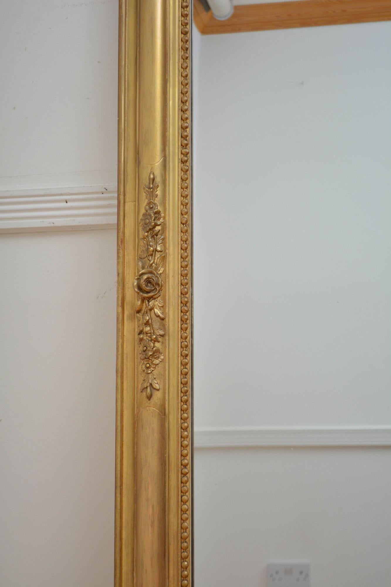 Gesso Specchio francese del XIX secolo dorato H155cm in vendita