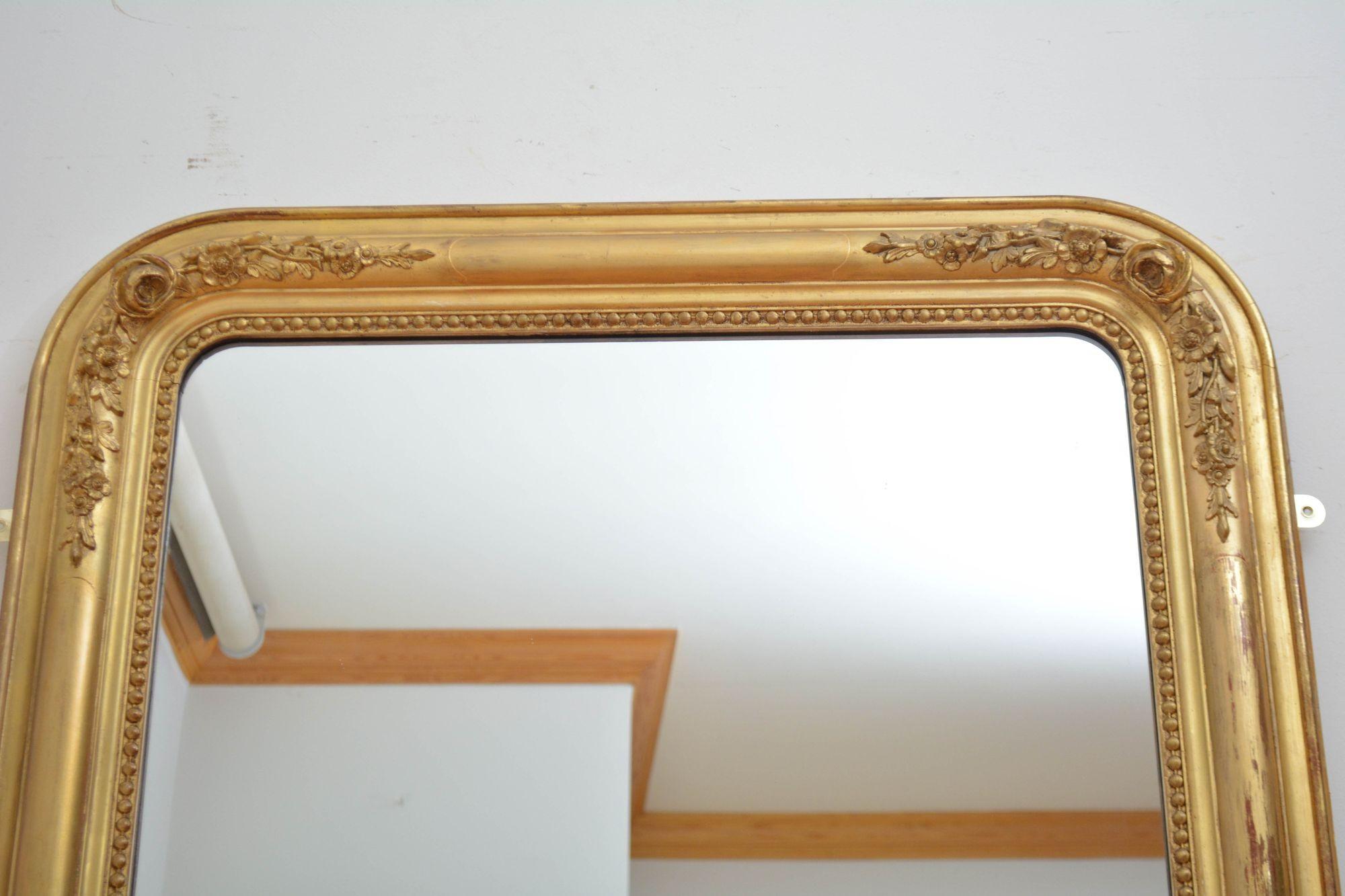 Specchio francese del XIX secolo dorato H155cm in vendita 2