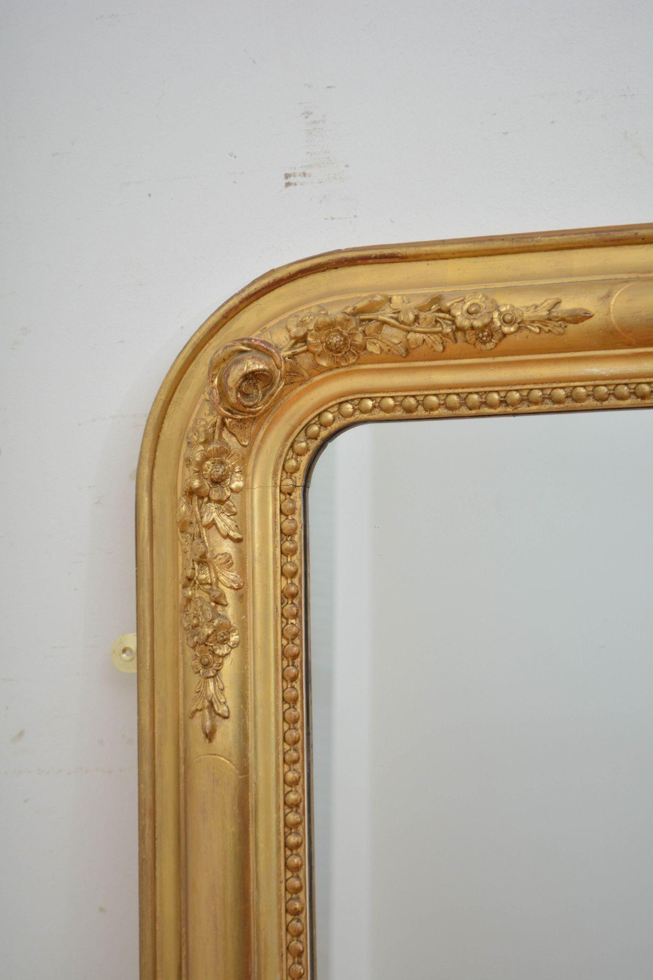 Specchio francese del XIX secolo dorato H155cm in vendita 3