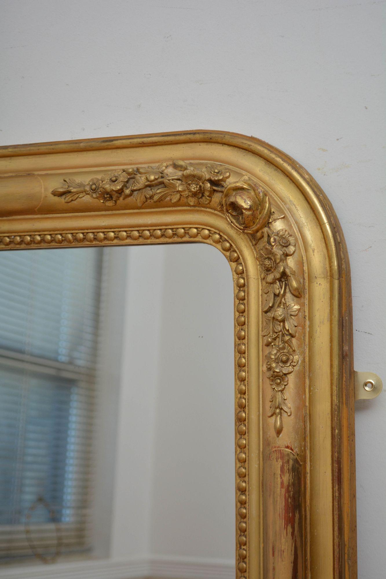 Specchio francese del XIX secolo dorato H155cm in vendita 4