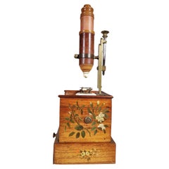 Antique French XVIII TH box microscope for the privilege of the King