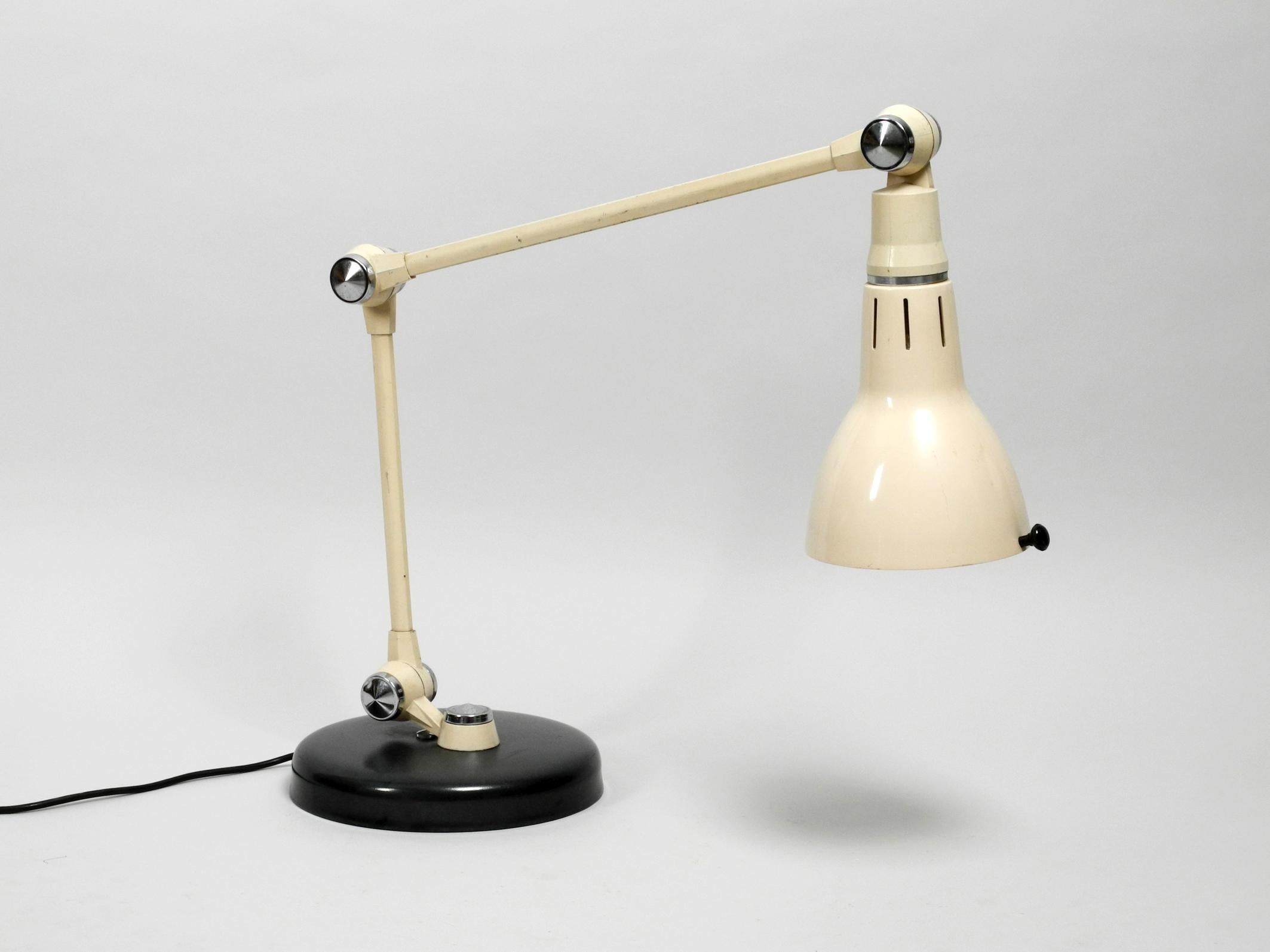 Industrial Extra Large Mid-Century Modern Metal Jointed Arm Table Lamp in Original Paint