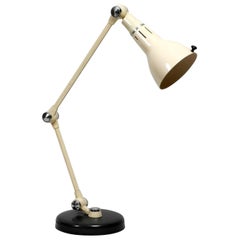 Lampada da tavolo a braccio snodato in metallo extra large della metà del secolo scorso con vernice originale