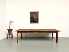French XXL solid oak farmhouse table