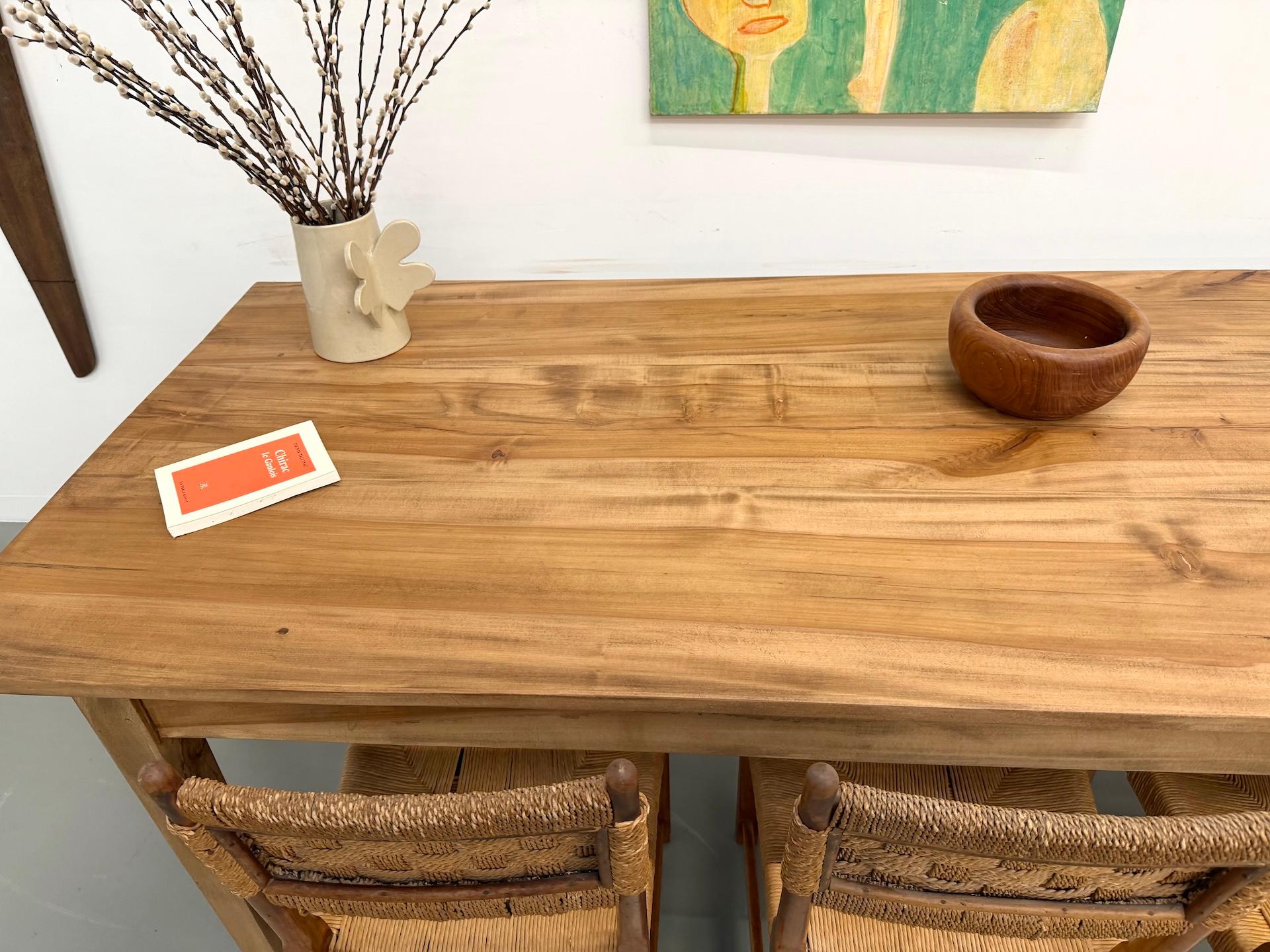 French XXL table in solid walnut from the 1950s For Sale 7