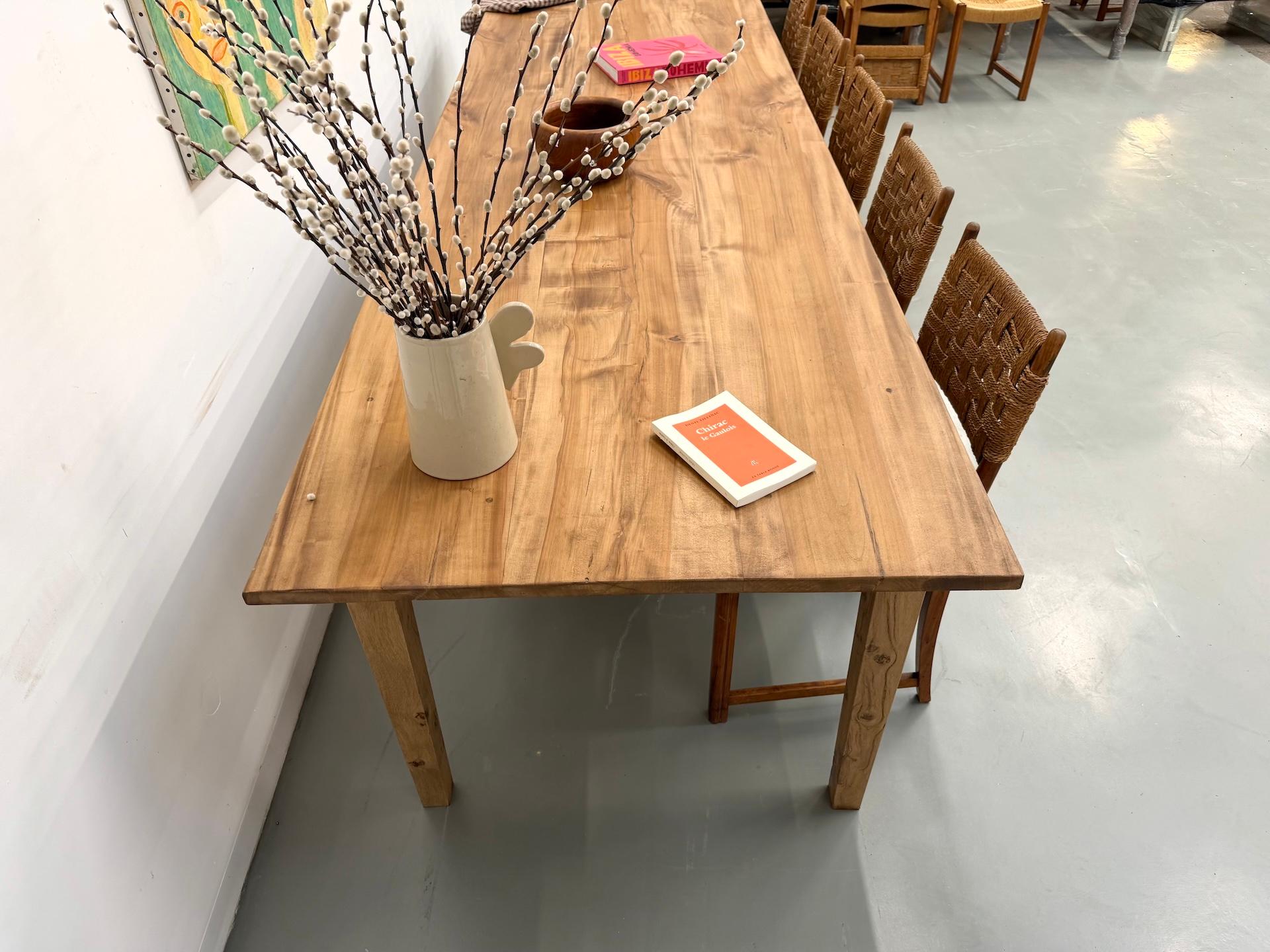 French XXL table in solid walnut from the 1950s For Sale 8