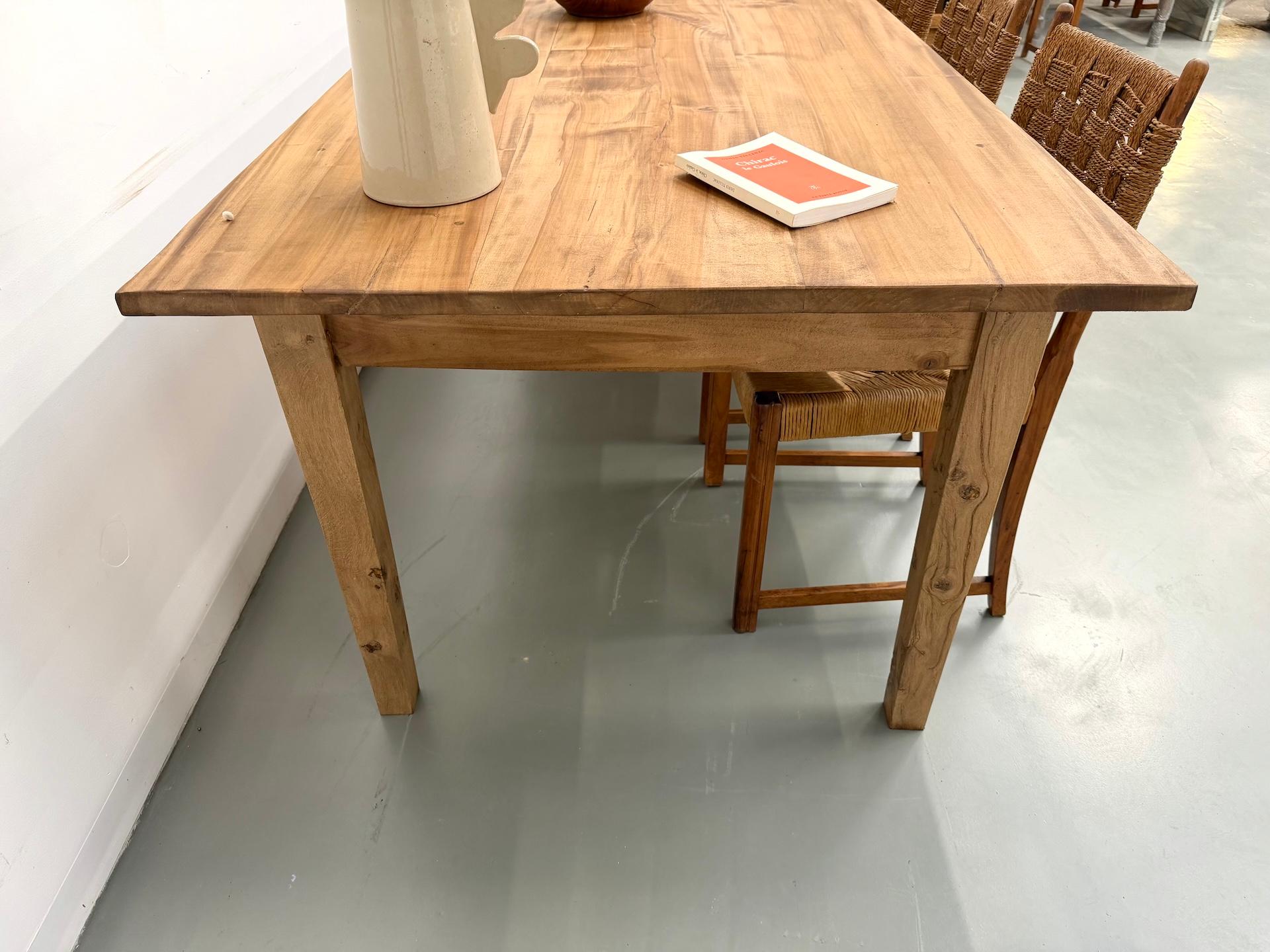 French XXL table in solid walnut from the 1950s For Sale 9