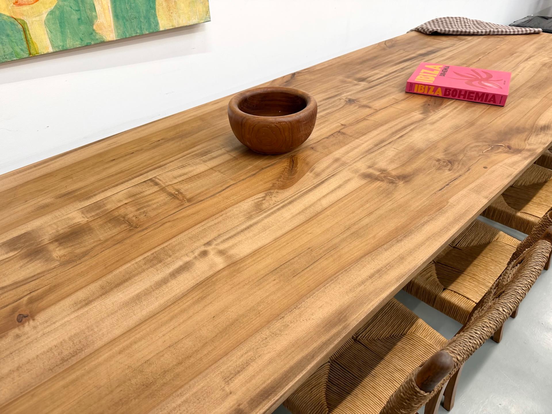 French XXL table in solid walnut from the 1950s For Sale 10