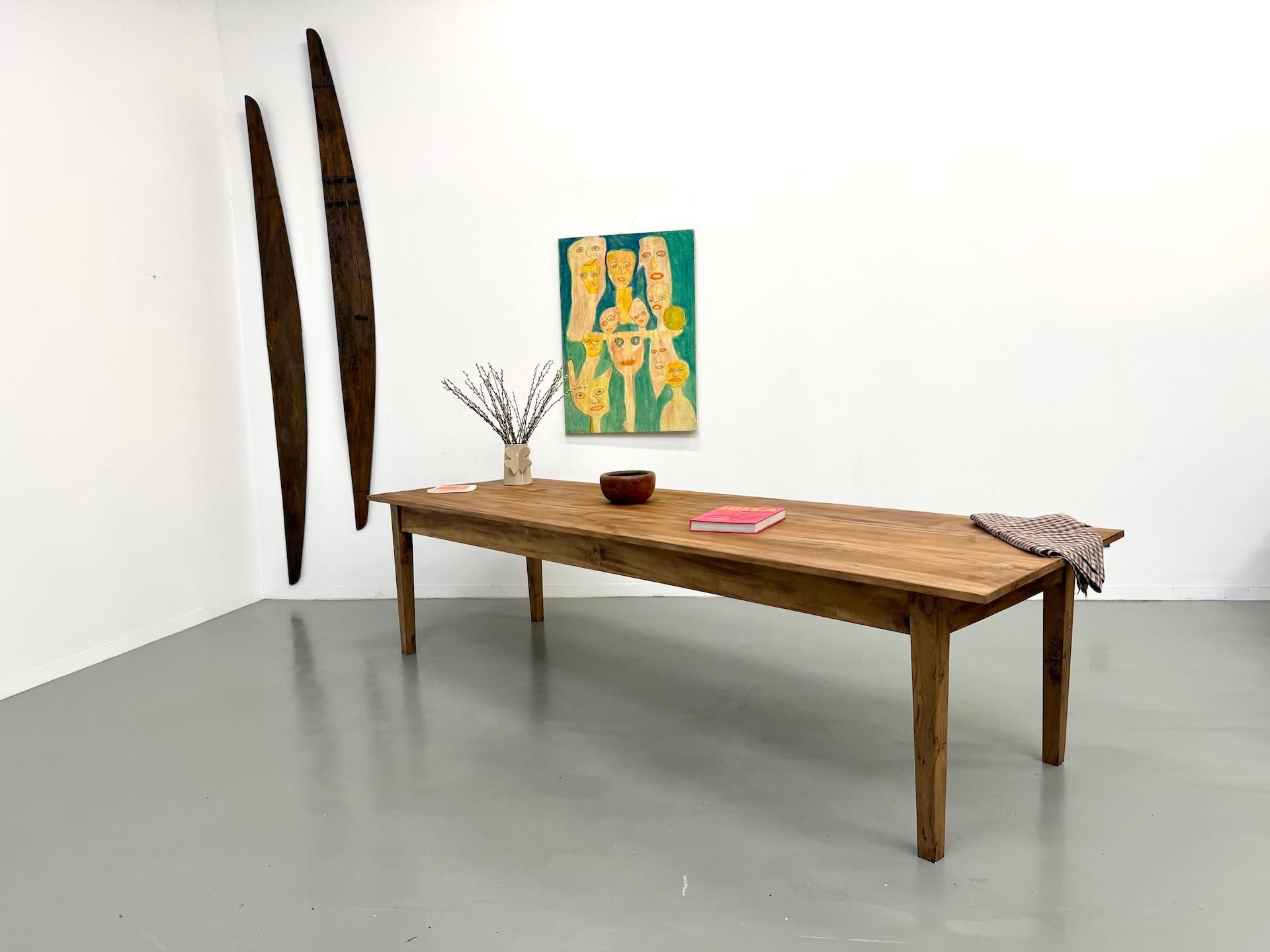 French XXL table in solid walnut from the 1950s For Sale 11