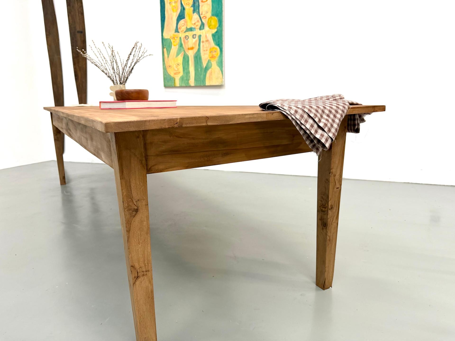 French XXL table in solid walnut from the 1950s For Sale 12