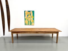 Table XXL en noyer massif des années 1950