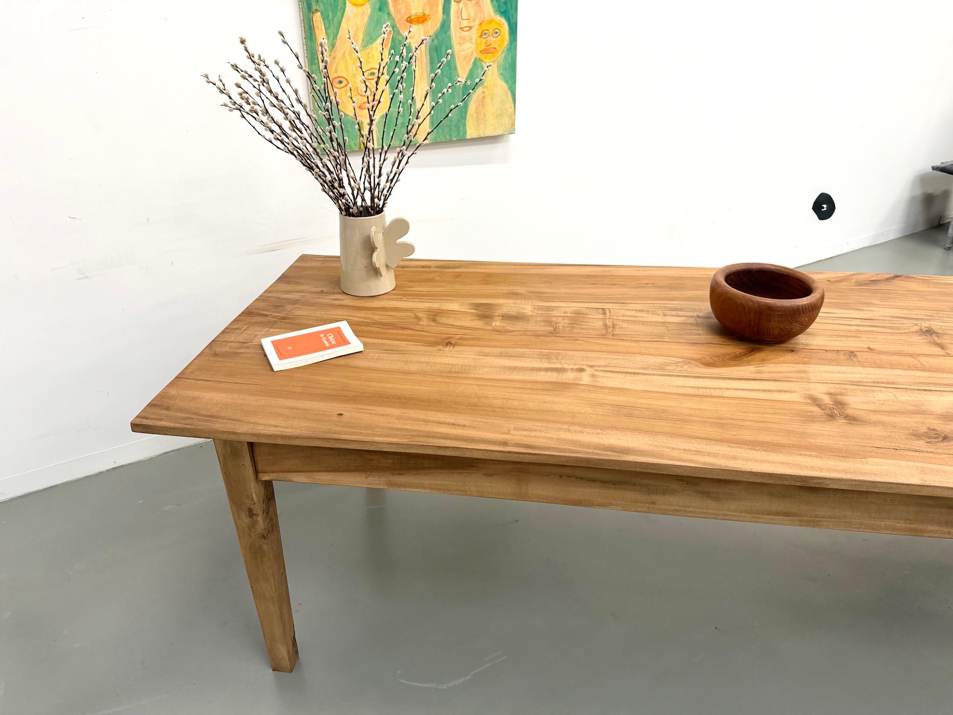 French XXL table in solid walnut from the 1950s For Sale 14