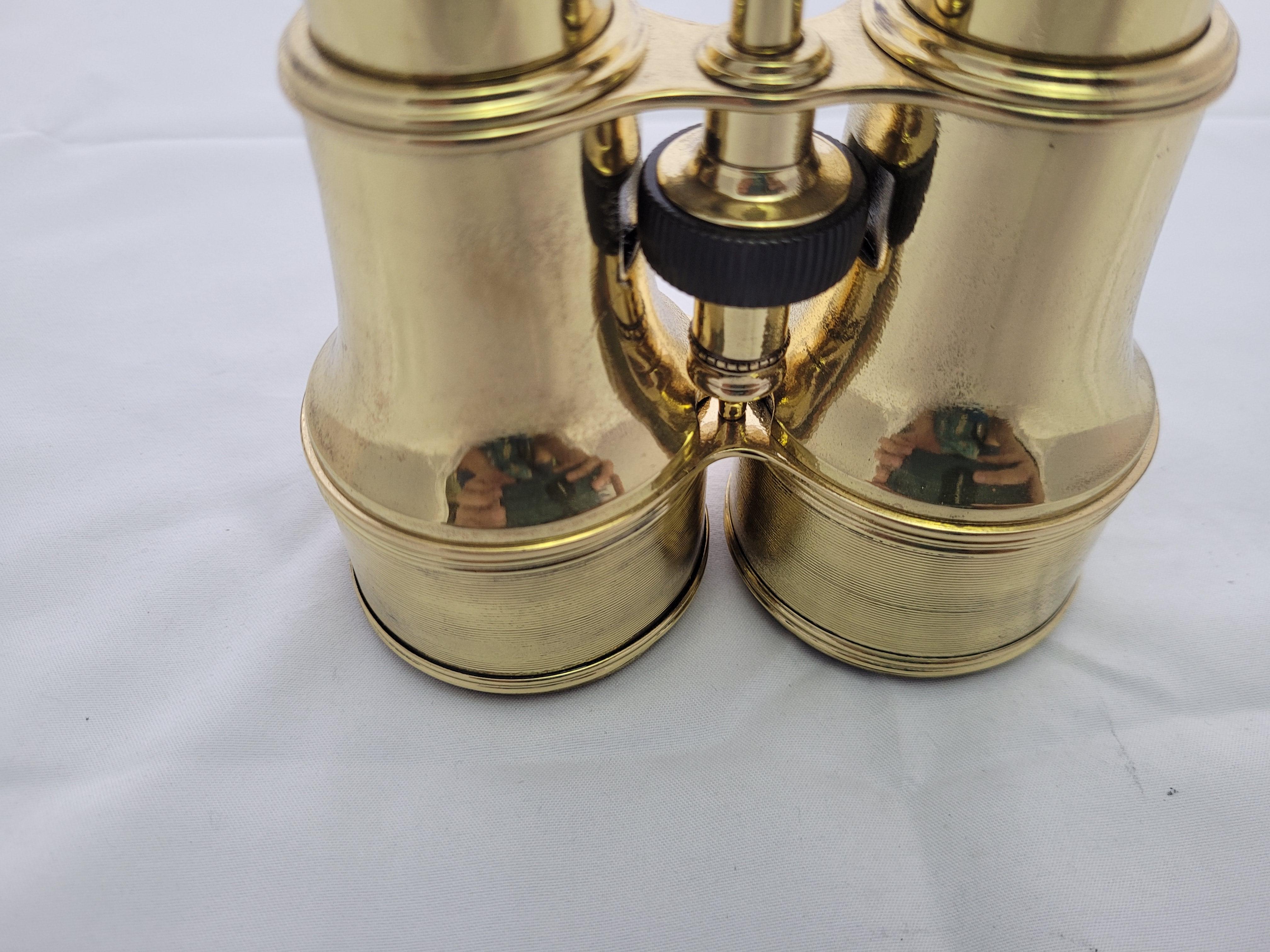Brass French Yachting Binoculars by Lemaire Fabt. Paris For Sale