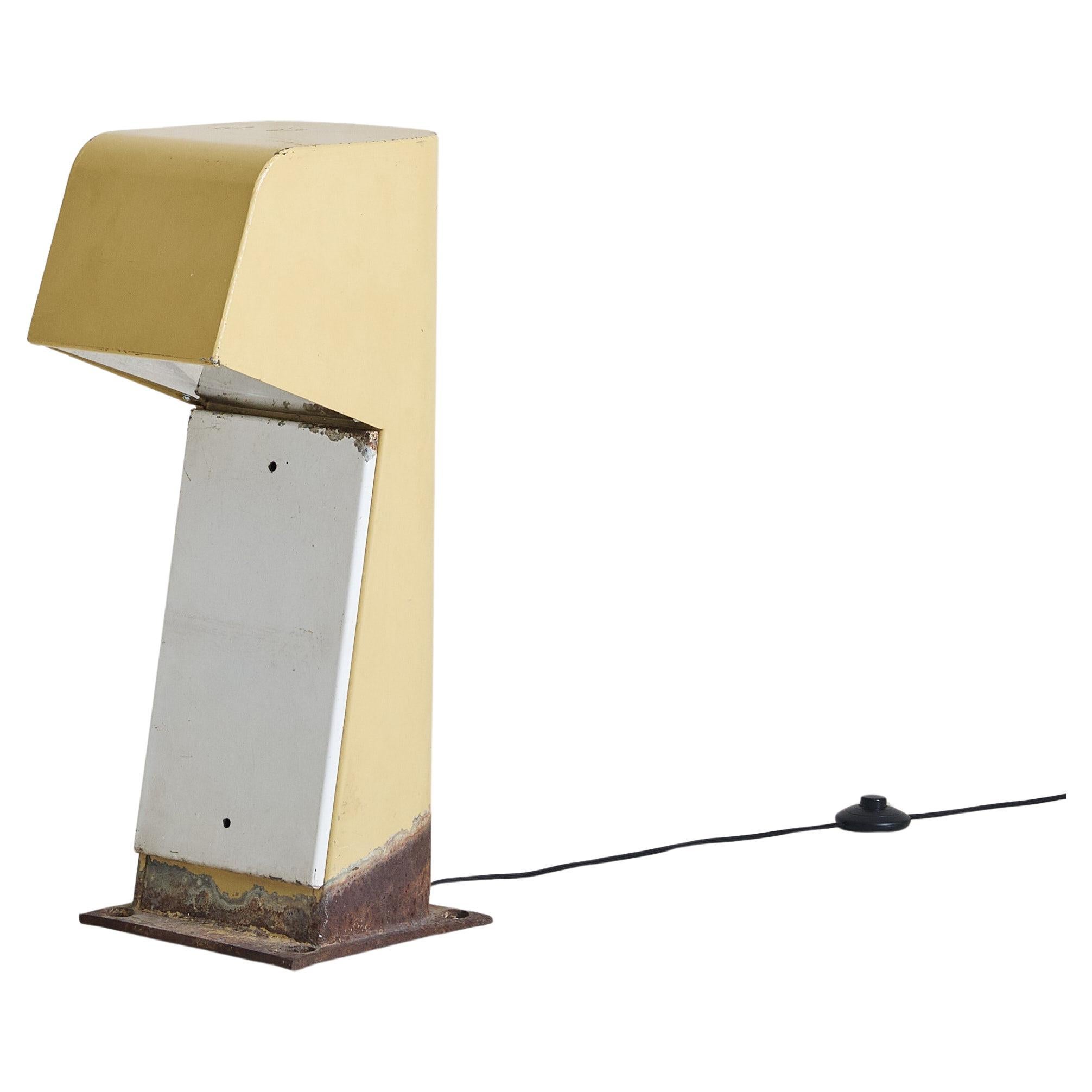 French Yellow Bollard Lamp by Jean Balladur, 1969