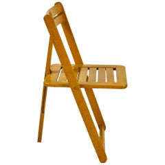 Vintage French Yellow Folding Chair